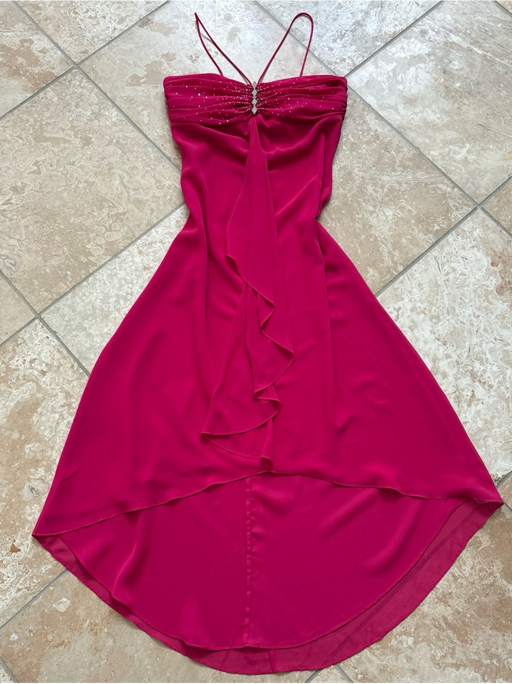 Y2K rhinestone Pink Prom Dress